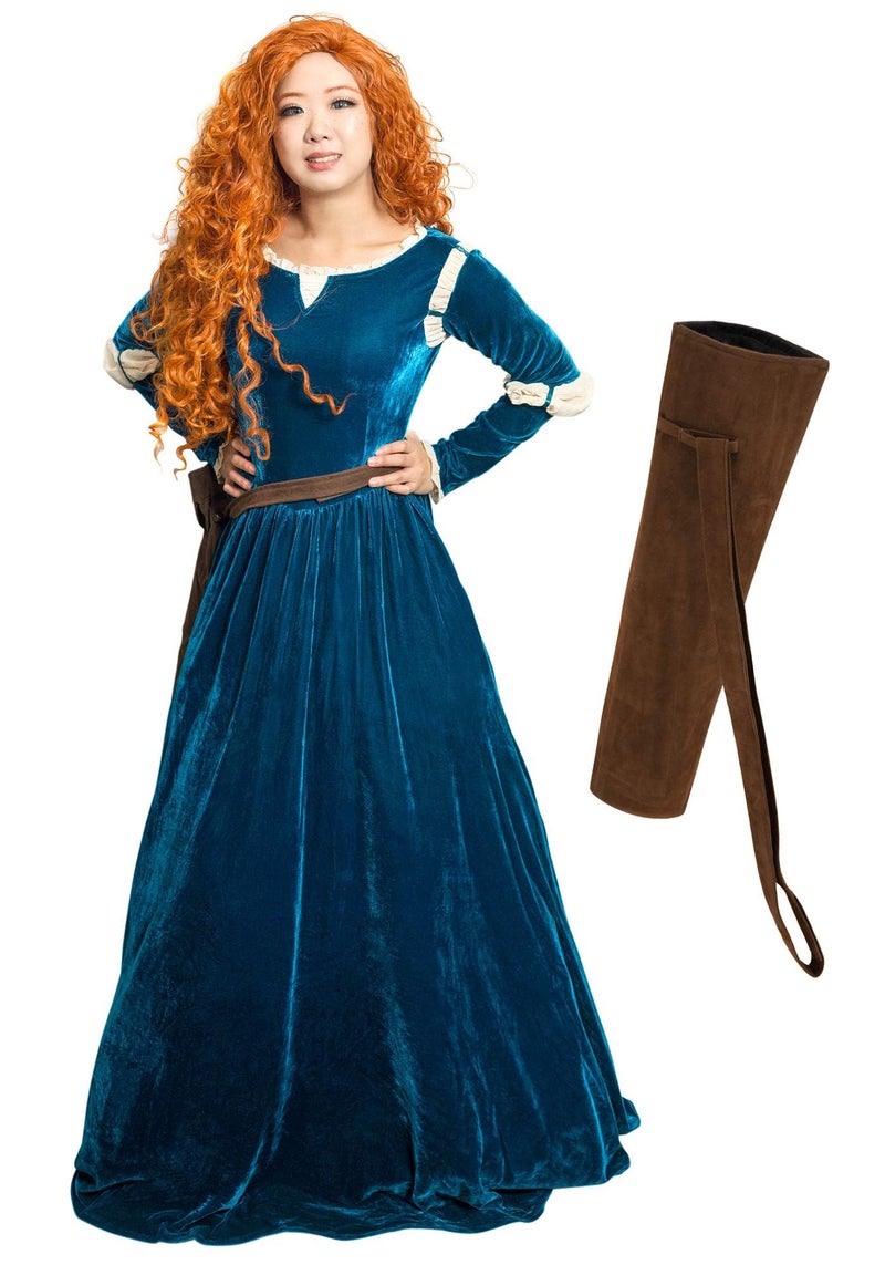 DAZCOS US Size Adult Princess Cosplay Costume Renaissance Medieval Dress with Quiver (X-Small) - Image 1